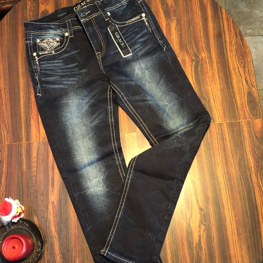 Grace in LA easy fit bling jeans/ pants